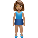 🧍🏽‍♀️ Woman Standing: Medium Skin Tone, Emoji by Apple