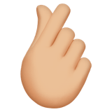 🫰🏼 Hand with Index Finger and Thumb Crossed: Medium-Light Skin Tone, Emoji by Apple