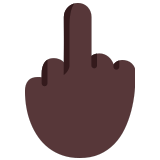 🖕🏿 Middle Finger: Dark Skin Tone, Emoji by Microsoft