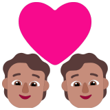 💑🏽 Couple with Heart: Medium Skin Tone, Emoji by Microsoft