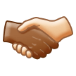 🫱🏾‍🫲🏻 Handshake: Medium-Dark Skin Tone, Light Skin Tone, Emoji by Samsung