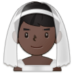 👰🏿‍♂️ Man with Veil: Dark Skin Tone, Emoji by Samsung