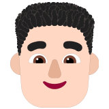 👨🏻‍🦱 Homme : Peau Claire Et Cheveux Bouclés Emoji par Microsoft
