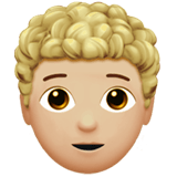 🧑🏼‍🦱 Person: Medium-Light Skin Tone, Curly Hair, Emoji by Apple