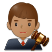 👨🏽‍⚖️ Juge Homme : Peau Légèrement Mate Emoji par Samsung