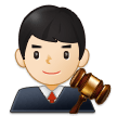 👨🏻‍⚖️ Мужчина-Судья: Очень Светлый Тон Кожи, смайлик от Samsung