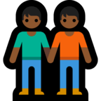 🧑🏾‍🤝‍🧑🏾 Deux Personnes Se Tenant La Main : Peau Mate Emoji par Microsoft