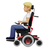 🧑🏼‍🦼 Person in Motorized Wheelchair: Medium-Light Skin Tone, Emoji by Apple