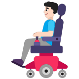👨🏻‍🦼 Man in Motorized Wheelchair: Light Skin Tone, Emoji by Microsoft