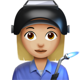 👩🏼‍🏭 Woman Factory Worker: Medium-Light Skin Tone, Emoji by Apple
