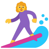 🏄‍♀️ Woman Surfing, Emoji by Microsoft