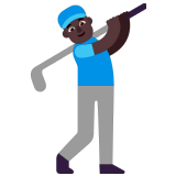 🏌🏿‍♂️ Мужчина Играет в Гольф: Очень Темный Тон Кожи, смайлик от Microsoft
