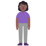 🧍🏾‍♀️ Woman Standing: Medium-Dark Skin Tone, Emoji by Microsoft