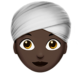 👳🏿‍♀️ Woman Wearing Turban: Dark Skin Tone, Emoji by Apple