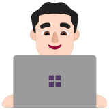 👨🏻‍💻 Man Technologist: Light Skin Tone, Emoji by Microsoft
