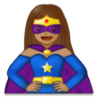 🦸🏽‍♀️ Woman Superhero: Medium Skin Tone, Emoji by Samsung