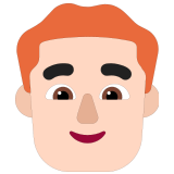 👨🏻‍🦰 Мужчина: Очень Светлый Тон Кожи Рыжие Волосы, смайлик от Microsoft