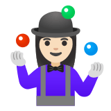 🤹🏻‍♀️ Woman Juggling: Light Skin Tone, Emoji by Google