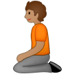 🧎🏽 Person Kneeling: Medium Skin Tone, Emoji by Samsung