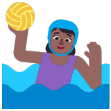 🤽🏾‍♀️ Woman Playing Water Polo: Medium-Dark Skin Tone, Emoji by Microsoft