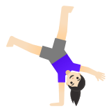🤸🏻‍♀️ Woman Cartwheeling: Light Skin Tone, Emoji by Google