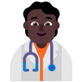 🧑🏿‍⚕️ Professionnel De La Santé (tous Genres) : Peau Foncée Emoji par Microsoft