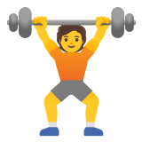 🏋️ Person Lifting Weights, Emoji by Google