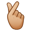 🫰🏼 Hand with Index Finger and Thumb Crossed: Medium-Light Skin Tone, Emoji by Samsung