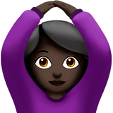 🙆🏿‍♀️ Woman Gesturing Ok: Dark Skin Tone, Emoji by Apple
