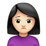 🙍🏻‍♀️ Woman Frowning: Light Skin Tone, Emoji by Apple
