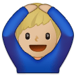 🙆🏼‍♂️ Mann Mit Händen Auf Dem Kopf: Mittelhelle Hautfarbe Emoji von Samsung