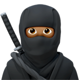 🥷🏽 Ninja: Mittlere Hautfarbe Emoji von Apple
