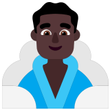 🧖🏿‍♂️ Man in Steamy Room: Dark Skin Tone, Emoji by Microsoft