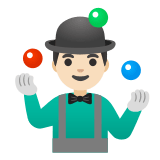 🤹🏻‍♂️ Man Juggling: Light Skin Tone, Emoji by Google