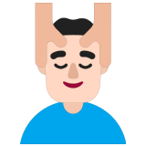 💆🏻‍♂️ Man Getting Massage: Light Skin Tone, Emoji by Microsoft