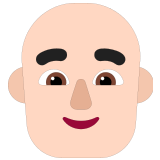 👨🏻‍🦲 Мужчина: Очень Светлый Тон Кожи Без Волос, смайлик от Microsoft