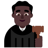 👨🏿‍⚖️ Man Judge: Dark Skin Tone, Emoji by Microsoft