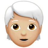 🧑🏼‍🦳 Erwachsener: Mittelhelle Hautfarbe, Weißes Haar Emoji von Apple