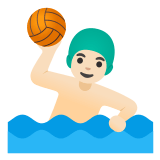 🤽🏻‍♂️ Мужчина Играет в Водное Поло: Очень Светлый Тон Кожи, смайлик от Google