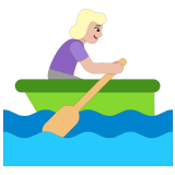 🚣🏼‍♀️ Woman Rowing Boat: Medium-Light Skin Tone, Emoji by Microsoft