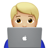 🧑🏼‍💻 Informaticien (tous Genres) : Peau Moyennement Claire Emoji par Apple