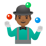 🤹🏾‍♂️ Man Juggling: Medium-Dark Skin Tone, Emoji by Google