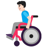 👨🏻‍🦽 Man in Manual Wheelchair: Light Skin Tone, Emoji by Microsoft