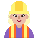 👷🏼‍♀️ Bauarbeiterin: Mittelhelle Hautfarbe Emoji von Microsoft