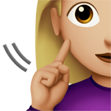 🧏🏼‍♀️ Deaf Woman: Medium-Light Skin Tone, Emoji by Apple