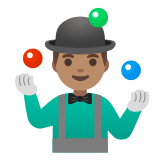 🤹🏽‍♂️ Jongleur : Peau Légèrement Mate Emoji par Google