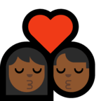 👩🏾‍❤️‍💋‍👨🏾 Kiss: Woman, Man, Medium-Dark Skin Tone, Emoji by Microsoft
