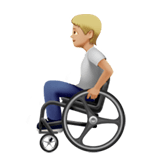🧑🏼‍🦽 Person in Manual Wheelchair: Medium-Light Skin Tone, Emoji by Apple