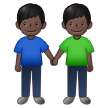 👬🏿 Men Holding Hands: Dark Skin Tone, Emoji by Samsung