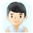 🧖🏻‍♂️ Man in Steamy Room: Light Skin Tone, Emoji by Samsung